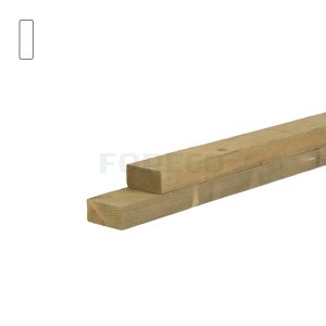 Vuren rondehoeken geimpregneerd 44x95mm