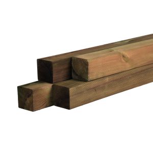 Grenen bruin geimpregneerd geschaafd - ronde hoeken 85x85mm